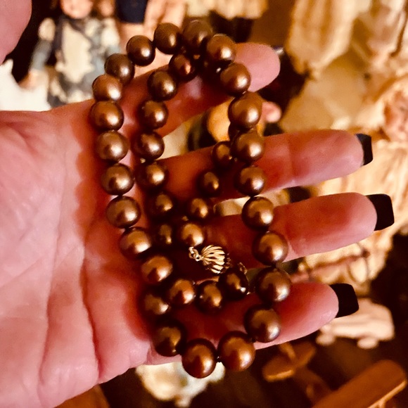 Authentic brown south sea pearl necklace - Picture 7 of 9